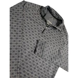 Swannies 1/4 Zip Mens Medium Gray Aztec Tribal Southwestern Performance Golf